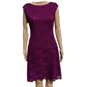 Ralph Lauren Magenta Lace Dress Size 8
